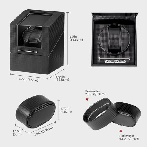 ProCase Watch Winder for Automatic Watches, Single Automatic Watch Winder Rotator Shaker Box with Quiet Motor and Flexible Pillow, Rotating Watches Case Gifts for Men Women -1 Slot