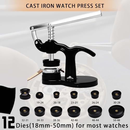 Professional Watch Repair Kit, GLDCAPA Watch Battery Replacement Kit, Watch Repair Tools with Carrying Case, Watch Link Removal Tool Kit, Watch Case Opener, Watch Press Set with 60pcs Watch Battery