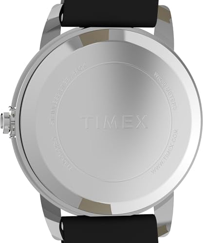 Timex Women's Easy Reader 25mm Watch – Silver-Tone Case White Dial with Black Leather Strap
