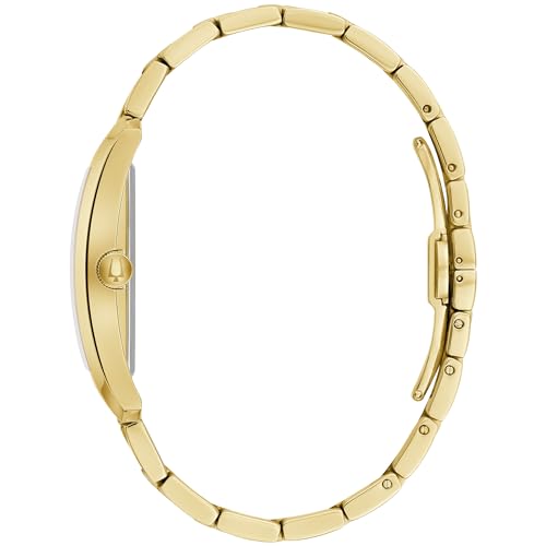 Bulova Our Lady of Guadalupe Gold Stainless Steel 3-Hand Quartz Watch with Diamonds