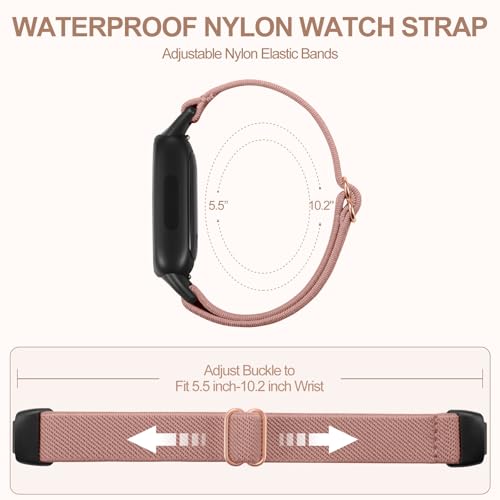 Odbeai Elastic Bands Compatible with Fitbit Inspire 3 Bands for Women Men, Water-Resistant Stretchy Nylon Adjustable Soft Sport Replacement Strap for Inspire 3/Inspire 2/Inspire, 5 Packs