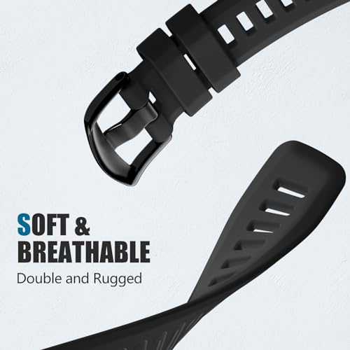 GEAK Compatible with Garmin Instinct Watch Bands Replacement, 22mm Soft Silicone Sport Strap Compatible with Garmin Instinct Band/Instinct 2 Watch Band/Solar/Tactical Smartwatch-Black Watch Band