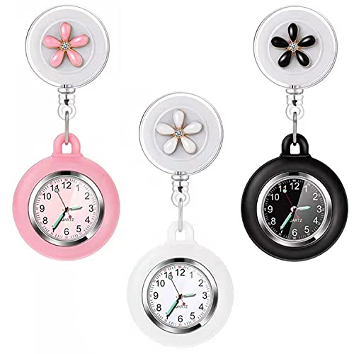 AGEN KGEN Nurse Watch Glow Pointer in the Dark, Clip on Nursing Fob Watch with Second Hand