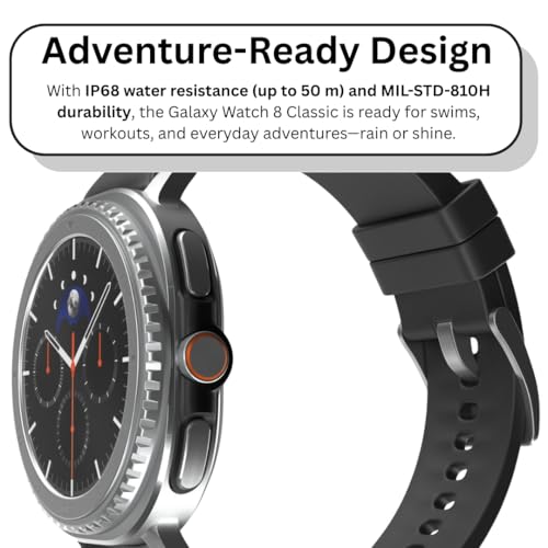 Samsung Galaxy Watch 8 Classic | 46mm, Rotating Bezel | AI Smartwatch w/ 1.34" AMOLED, Wi-Fi, Bluetooth, GPS Fitness Tracker, IP68 | International Latin Model (No Warranty) L500 | w/Charger Cube,