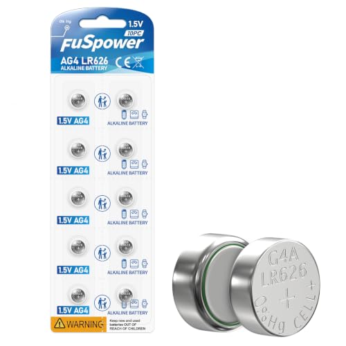 SR626SW Watch Batteries 377 376 LR626 Battery AG4 1.5v Alkaline Coin Cells (10 Count (Pack of 1))