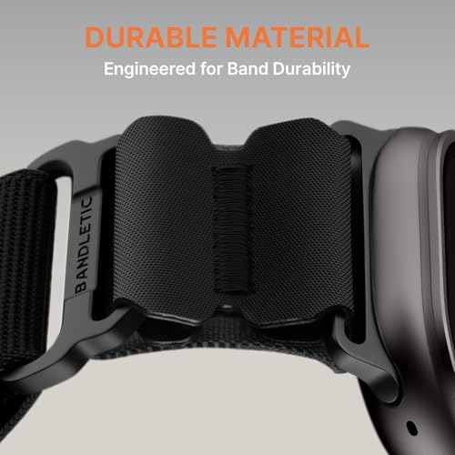 Bandletic Compatible with Apple Watch Ultra 3 Band Men Women, Wide Tactical Stretchy Nylon Soft Sport Loop for iWatch 49mm(Ultra 3/2/1),46mm(11/10),45mm(9/8/7),44mm(SE3/SE2/SE/6/5/4),42mm(3/2/1)
