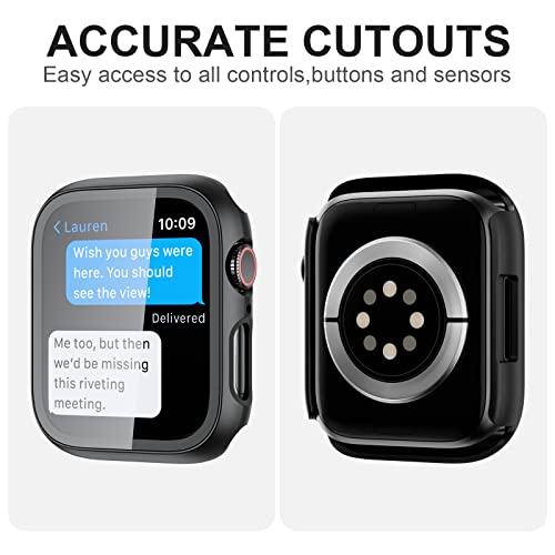 2 Pack Case with Tempered Glass Screen Protector for Apple Watch SE3(2025) SE2 Series 6/5/4/SE 40mm,JZK Slim Guard Bumper Full Coverage Hard PC Protective Cover Ultra-Thin Cover for iWatch 40mm,Clear