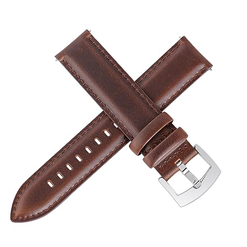 OTTOODY Leather Watch Bands Quick Release, Elegant Top Grain Leather Watch Straps for Men & Women, Choice of Color & Width - 18mm, 19mm, 20mm, 21mm or 22mm Wristbands Bracelet for Watch & Smartwatch