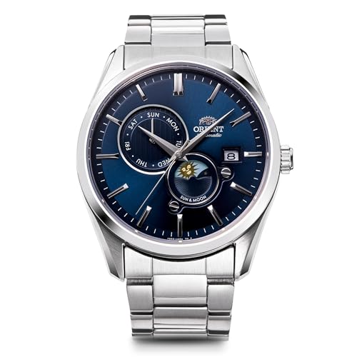 Orient Sun & Moon Automatic Watch, Mechanical, Automatic, Contemporary, Men's Navy, Navy, Watch Sun & Moon, Automatic Winding, Hand Wind