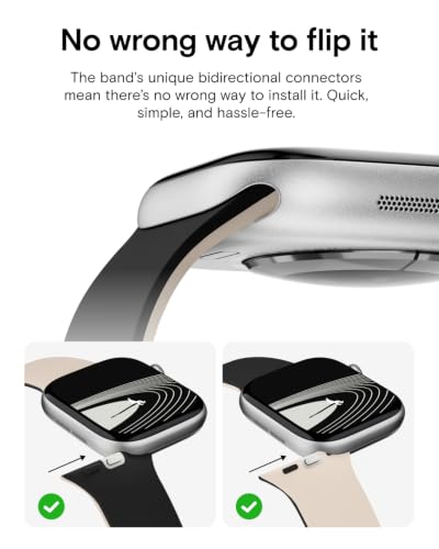 MOFT Snap Duo Watch Bands Compatible with Apple Watch,Quick Magnetic Wear,Duo-Color&Soft Silicone,iWatch Bands for Ultra 3/2/1,Series 11/10/9/8/7/SE/6/5/4/3/2/1, 42/44/45/46/49mm,Vast Black x Stardust