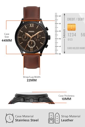 Fenmore Midsize Multifunction Brown Leather Watch