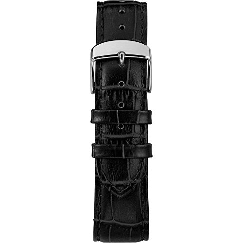 Timex Men's TW2R86600 Classic 39mm Black/Silver-Tone Croco Pattern Leather Strap Watch
