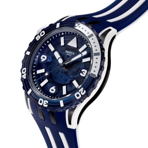 Swatch Scuba Unisex Casual Watch Bio-sourced Blue Quartz Water Resistant SEA WASP