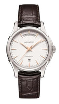 Hamilton Jazzmaster Automatic Men's Watch, 40mm Stainless Steel Case, Swiss Made, White Dial Analog Wrist Watch for Men, 50m Waterproof, Sapphire Crystal, Calf Leather Strap