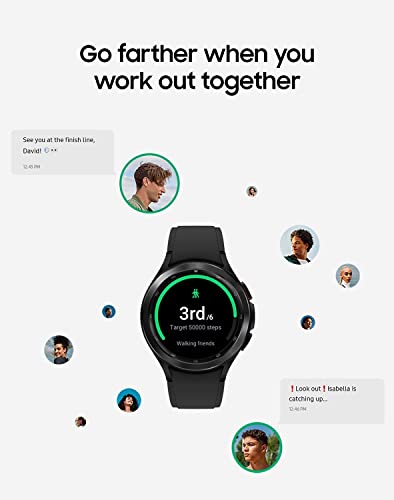 Samsung Galaxy Watch 4 Classic 46mm Smartwatch with ECG Monitor Tracker for Health Fitness Running Sleep Cycles GPS Fall Detection LTE US Version, Black (Renewed)