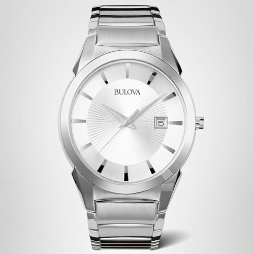 Bulova Men's 3-Hand Calendar Date Quartz Watch, Patterned Dial, 38mm Style: 96B015