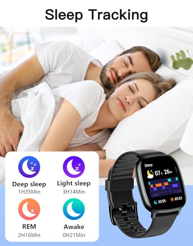 Smart Watches for Men Women with GPS Built-in, Answer/Make Calls, 1.95" Smartwatch for iPhone/Android Phones, Fitness Watch with Heart Rate/Sleep Monitor 100+ Sports Modes IP68 Waterproof (Black)