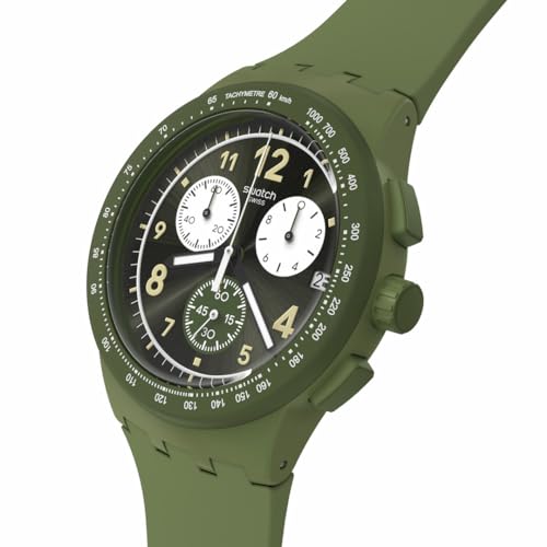 Swatch Chrono 42 Unisex Watch Dress Stainless Steel Green Quartz Waterproof Nothing Basic About Green
