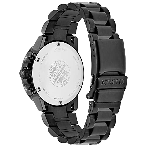 Citizen Men's Eco-Drive Weekender Nighthawk Chronograph Watch in Black IP Stainless Steel, Black Dial (Model: CA0295-58E)