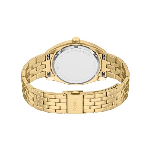 Fossil Men's Watch, Campbell Three-Hand Day-Date Gold-Tone Stainless Steel Watch for Men