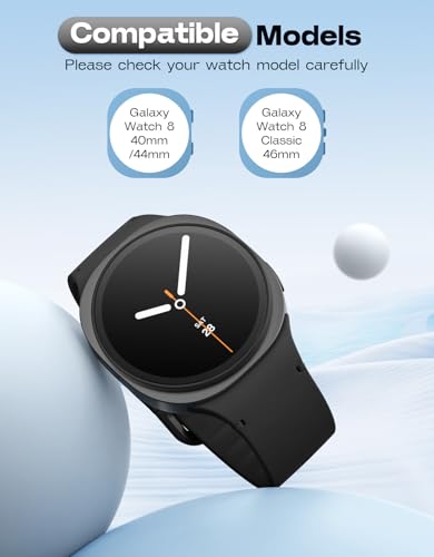 MoKo Sport Band for Samsung Galaxy Watch 8 Band 40mm 44mm/Galaxy Watch 8 Classic 46mm, Soft Silicone Replacement Strap for Men Women, M/L, Black