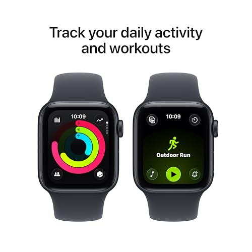 Apple Watch SE 3 [GPS 40mm] Smartwatch with Midnight Aluminum Case with Midnight Sport Band - S/M. Fitness and Sleep Trackers, Heart Rate Monitor, Always-On Display, Water Resistant