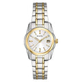 Bulova Ladies' Classic Two-Tone Stainless Steel 3-Hand Calendar Date Quartz Watch, Silver-White Dial (Style: 98M105)