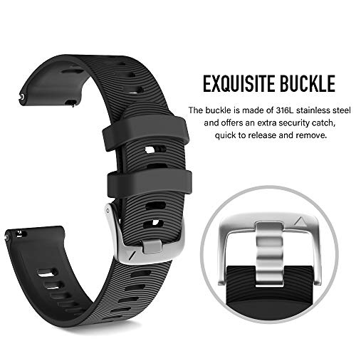 NotoCity for Garmin Forerunner 645 Band, 245 Band, 20mm Replacement Strap Soft Silicone for Vivoactive 3 Music Vívomove HR Forerunner 645/245 Music smartwatch