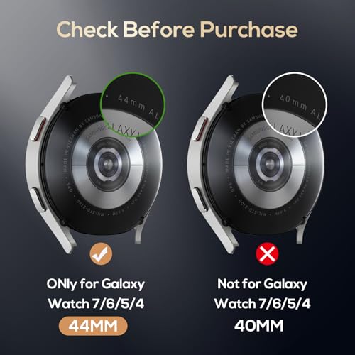 Watbro [5 Pack] for Samsung Galaxy Watch 7/6/5/4 44mm Clear HD Screen Protector Tempered Glass,2.5D 9H Hardness Ultra-thin Tempered Glass for Samsung Galaxy Watch Anti Scratch, Bubble Free