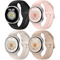 Lenrao 4 Pack Sport Silicone Band Compatible with Samsung watch 8 Bands 40mm 44mm, No Gap Soft Strap One Click Waterproof Replacement for Women Men