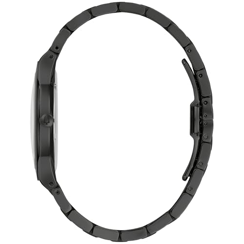 Bulova Mens Modern Millenia Black Ion Plated Stainless Steel 2-Hand Quartz Watch, Black Dial Style: 98a313