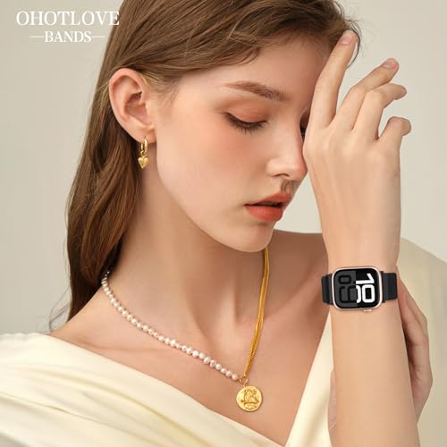 OHOTLOVE Nylon Sport Band Compatible with Apple Watch Band 38mm 40mm 41mm 42mm 44mm 45mm 46mm 49mm, Adjustable Breathable Women Men Braided Strap Loop for iWatch Series 11/10/9/8/7/6/5/SE Ultra 3/2/1