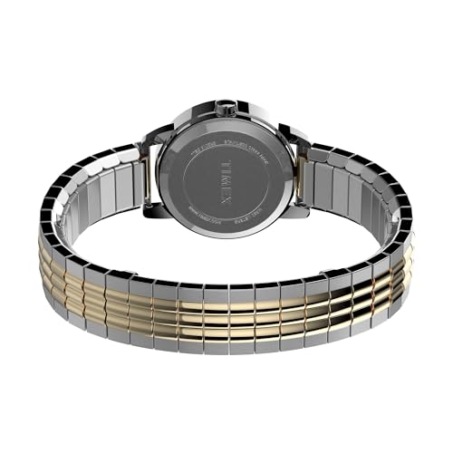Timex Women's Easy Reader 25mm Perfect Fit Watch – Two-Tone Case White Dial with Two-Tone Expansion Band