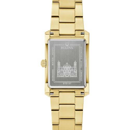 Bulova Our Lady of Guadalupe Gold Stainless Steel 3-Hand Quartz Watch with Diamonds