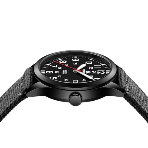 LN LENQIN Mens Watches Unisex Military Sport Nylon Strap Stylish Luminous Fashion Analog Quartz Watch for Men Waterproof Army Tactical Casual Wristwatch
