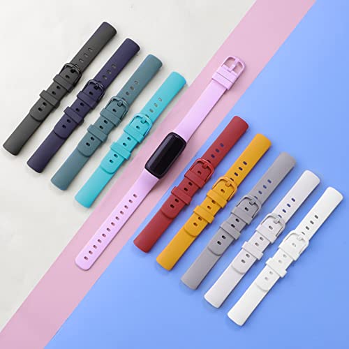 Farluya 10 Pack Compatible with Fitbit Inspire 3 Bands,Soft Sport Bands Silicone Replacement Wristband for Fitbit Inspire 3 Tracker Smart Watch for Women Men, Small