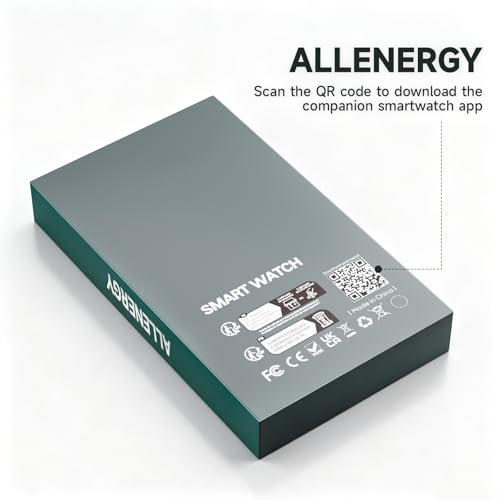 ALLENERGY Smart Watch for Men (Answer/Make Call) 1.96IN Waterproof SmartWatches with Flashlight 30+ Days Extra Long Battery Life 24/7 Fitness Tracker for 100+ Sport - Gift for Friend and Family