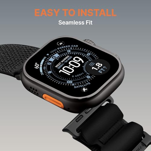 Bandletic Compatible with Apple Watch Ultra 3 Band Men Women, Wide Tactical Stretchy Nylon Soft Sport Loop for iWatch 49mm(Ultra 3/2/1),46mm(11/10),45mm(9/8/7),44mm(SE3/SE2/SE/6/5/4),42mm(3/2/1)