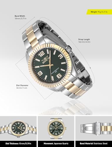 Invicta Women's 47470 Specialty Quartz 3 Hand Green Dial Watch