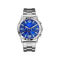 Caravelle by Bulova Men's Sport Chronograph Quartz Silver Tone Stainless Steel Watch, Blue Dial Style: 43A145