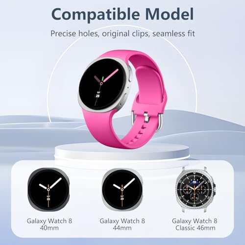 DaQin 10 Pack Bands Compatible with Samsung Galaxy Watch 8 Band 40mm 44mm/Galaxy Watch 8 Classic Band 46mm,Soft Silicone Sport Waterproof Wristband Replacement Strap for Samsung Galaxy Watch Women Men