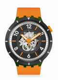 Swatch Big Bold Bioceramic Unisex Watch Casual Polymer Orange Automatic Waterproof Fall-Iage