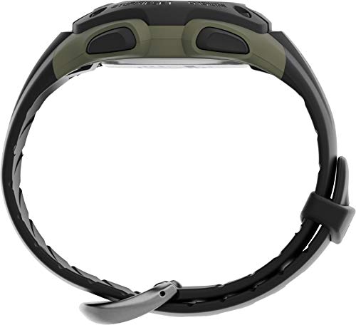 Timex Men's Ironman Triathlon Classic 30 38mm Resin Strap Watch – Green Case Black Top Ring with Black Resin Strap
