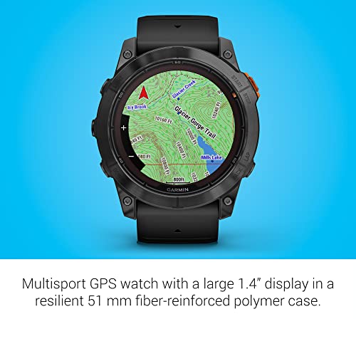 Garmin fēnix 7X Pro Solar, Multisport GPS Smartwatch, Built-in Flashlight, Solar Charging Capability, Black