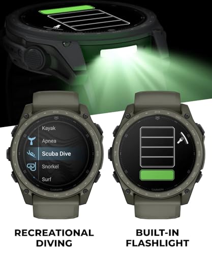 Wearable4U Garmin Tactix 8 51mm Cerakоtе, Premium Tactical GPS Smartwatch, AMOLED Display, Applied Ballistics Solver, Olive Drab Cerakоtе Coating PowerBank Bundle