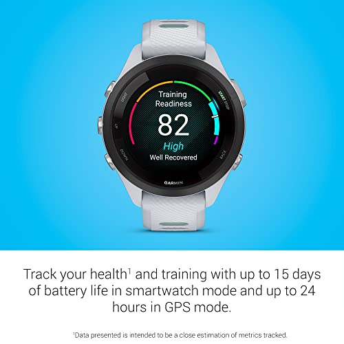 Garmin Forerunner 265S Running Smartwatch, Colorful AMOLED Display, Training Metrics and Recovery Insights, Whitestone and Neo Tropic
