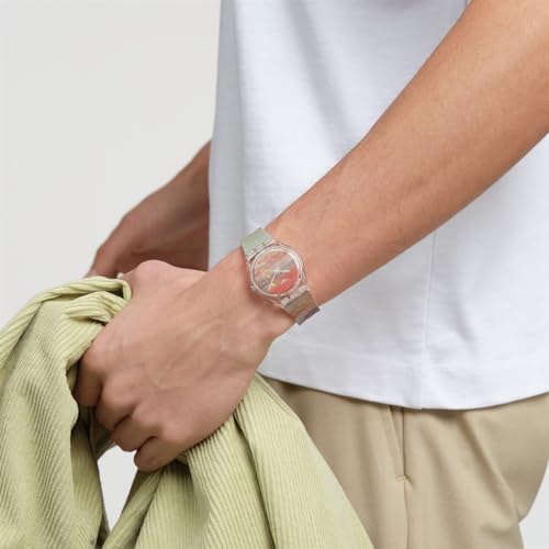 Swatch Gent Biosourced Unisex Watch Casual Polymer Pink Quartz Waterproof Turner's Scarlet Sunset