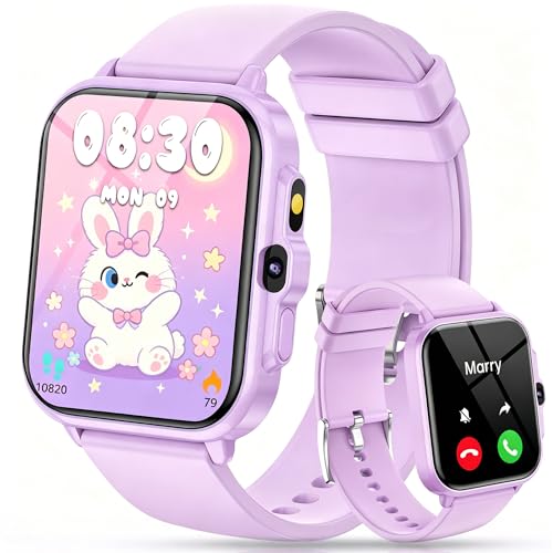 Smart Watch for Kids, 1.85" Fitness Tracker with Camera, Game, Music, SOS, AI, Alarm Clock, Video,Parent Control, 24/7 Heart Rate Sleep Monitor, 100+ Sport Modes, IP68 Waterproof, Gifts for Boys Girls