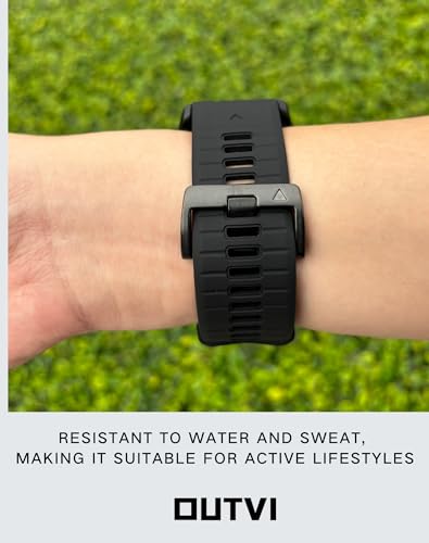 OUTVI 22mm watch band for garmin fenix 5 6 7 pro Sapphire Solar Forerunner 965 955 935 745 epix Pro Gen 2 47mm only soft silicone quick fit 22 watch bands replacement for men women Black