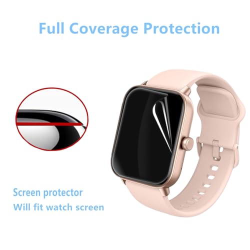 Aemus Screen Protector For IDW13 / IDW15 / IDW19 Smart Watch 1.8" (6 PACK) Full Coverage Clear TPU Film Compatible for aeac/Fitpolo/Quican SmartWatch